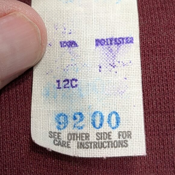 Mynette Long Sleeve Dress w/ Belt Elegant Burgundy Size 12 - Picture 11 of 13